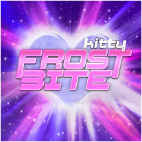 Album cover of Second Life by kitty ray. Exploding purple heart with album title 'Frost Bite' and aritst name.